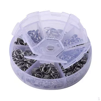 600 шт. Нержавеющая сталь с круглым краем, разрезной круглый брелок для автомобиля