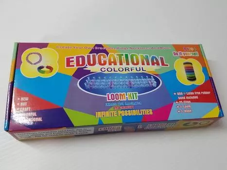 600 шт. сменный блок для резинок «сделай сам» + подарок, 24 пуговицы и 1 крючок зелёный