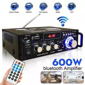 600 Вт 12 В 220 В домашний усилитель HIFI USB FM радио автомобильный аудио усилители Bluetooth сабвуфер театральная звуковая система с пультом дистанционного управления US plug чёрный