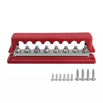 600A 48V Прочная шина с 3/8 шпильками Блок распределения питания для автофургонов красный