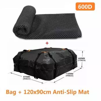 600D/420D 120x90x44 см Большая водонепроницаемая сумка для багажника на крышу автомобиля, черный куб для хранения, дорожная сумка для внедорожника, фургона, для автомобилей