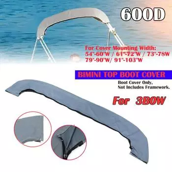 600D водонепроницаемый чехол для лодки 3 BOW Bimini Top чехол для багажника без каркаса с молнией анти-УФ пылезащитный морской чехол аксессуары для лодки