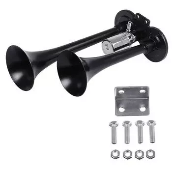 600DB Автомобильный Рог Супер Громкий 12 В/24 В Двойной Трубный Воздушный Рог Компрессор Автомобильный Грузовик Лодка Поезд Рог Гудок для Авто Звукового Сигнала серебряный