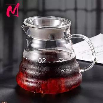 600ml Glass Coffee Pot With Filter Drip Brewing Hot Brewer Coffee Kettle Cloud Shaped Kettle Coffee Brewer Utensils Teapot