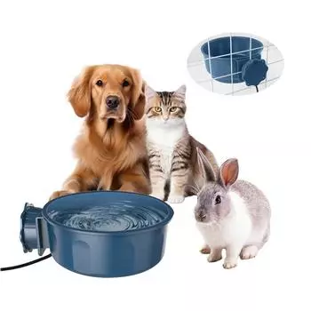 600ml Pet Heating Water Bowl Plastic Hanging USB Pet Feeding Bowl Constant Temperature Heated Dog Bowl Autumn синий