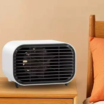 600W Desktop Electric Heater Household Silent Air Warmer Winter Heating Equipment For Office Home Energy Saving Cable Length 1M белый