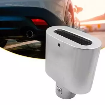 6028A Глушитель выхлопа Универсальный плоский нержавеющий стальной глушитель для горла для автомобиля