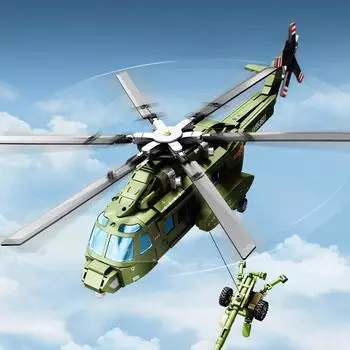 605 шт. Военная серия прямой 8л многоцелевой вертолет строительный блок игрушка подарок для детей без коробки