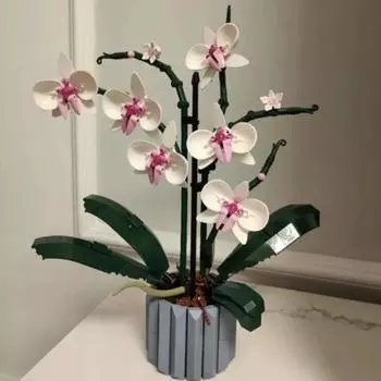 608 шт. Букет орхидей строительные блоки растение бонсай взрослая собранная игрушка девочка мальчик подарок на день рождения 10311