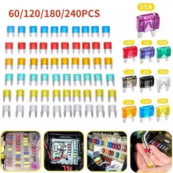 60/100/120 шт. авто Стайлинг автомобили грузовик мини-предохранитель смешанный набор комплект безопасности ассортимент мини-грузовик замена предохранителя лезвия 60pcs/bag