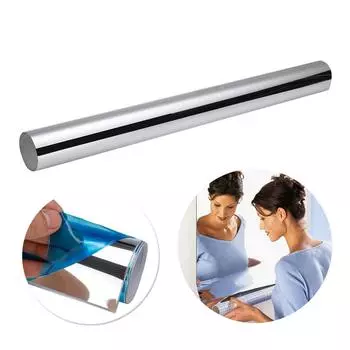 60*100 см ПВХ самоклеящаяся отражающая пленка зеркальная съемная наклейка на стену серебряный