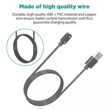 60/100 см USB Магнитный зарядный кабель 5 В/1 А Smartwatch Быстрая зарядка Кабель для зарядки Аксессуары для Haylou RS4 Plus 100cm