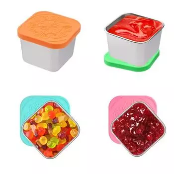 60/180 мл 1/6 шт. чашка для соуса с герметичной силиконовой крышкой, контейнеры для хранения продуктов из нержавеющей стали, кетчуп для пикника, закуски, штабелируемые банки для завтрака 60ML