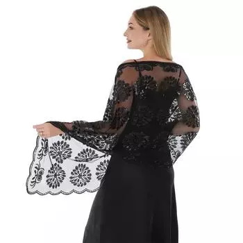60*190 см пайетки шали и палантины женские шарфы платья ципао шарфы с бахромой 60*190cm чёрный