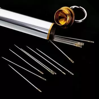 60/1 шт. потайная игла для пожилых людей с большим отверстием сбоку из нержавеющей стали для шитья без ниток для бытовых швейных игл для самостоятельного шитья 12Pcs(1 set)