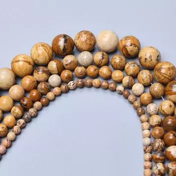60-20 шт. 4/6/8/10/12 мм популярные картины яшма свободные бусины круглый натуральный камень DIY ожерелья аксессуары для изготовления ювелирных изделий 4mm 60Pcs