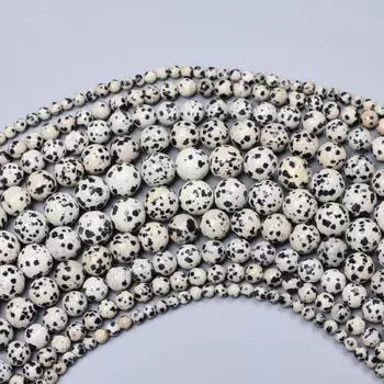 60-20 шт. 4 6 8 10 12 мм крапинками натуральный камень далматинская яшма круглые бусины для изготовления ювелирных изделий браслет ожерелье аксессуары 4mm