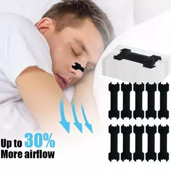 60/30/10PCS Black Nose Strips Extra Strength Nasal Strips Better Sleeping Non-Invasive Anti Snoring Strips for Adult and Child 10pcs