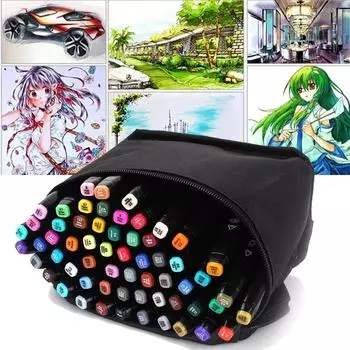 60/40/30/15 цветов, широкие и тонкие наконечники, графическое искусство, ручка с двойным наконечником, маркер 15 Colors