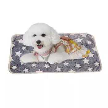 60*40cm Cushion Warm Stars Printed Sleeping Mat Puppy Blanket Bed Pad Pet Products Cover Pad фиолетовый