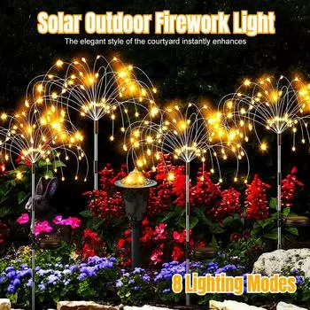 60/420 светодиодов, работающих на солнечной энергии, украшение сада с 8 режимами наружного освещения, водонепроницаемые гирлянды для создания рождественской атмосферы во дворе 60LED разноцветный