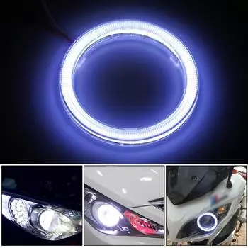 60/70/80 мм автомобильные ангельские глазки светодиодные COB Halo Ring DRL фары дальнего света противотуманные фары мотоцикла 0910ZD2 60 mm белый