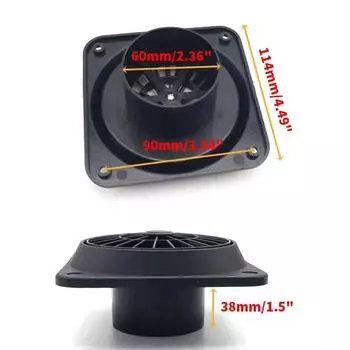 60/75/90mm Diesel Heater Conditioner Duct Warm Air Vent Outlet with Fan Black for Webasto for Eberspacher Car Truck Camper VAN