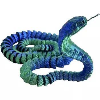 60/80 см 3D печатные игрушки «Кобра» для взрослых 3D печатные шарнирные игрушки «Кобра» Гибкие хрустальные змеиные игрушки для декора домашнего офиса 60cm золотой