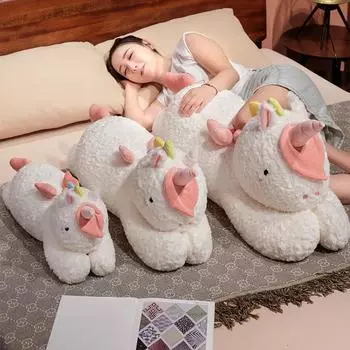 60/80 см плюшевая игрушка единорога милая розовая белая кукла единорога мягкая игрушка лошадь игрушка подушка для сна девочка подарки на день рождения 60cm белый