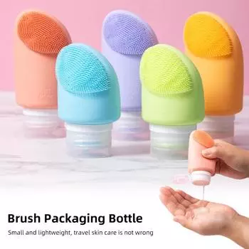 60/90 мл щеточка для лица бутылка прочная портативная силиконовая дорожная бутылка для ванны и средств по уходу за кожей герметичная гигиеническая бутылка для хранения 60ml оранжевый