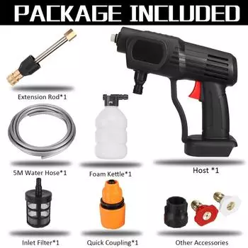 60 бар, 1500 Вт, беспроводная мойка высокого давления, перезаряжаемый пистолет для мойки автомобилей, электрический водяной пистолет, пенная машина для батареи Makita 18 В Only machine