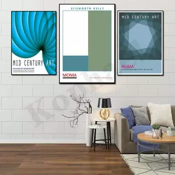 60-е годы ART MID CENTURY ART Абстрактная геометрия Ретро Настенный декор Выставочный плакат 21cm30cm NoFrame