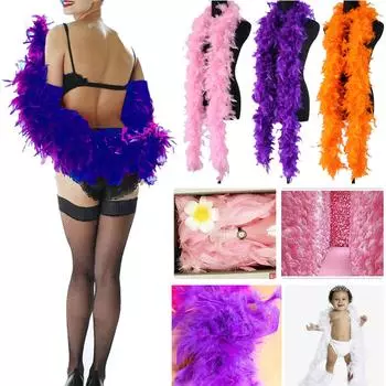 60 г перья индейки Chandelle Boa для танцев, свадебной вечеринки, украшения для вечеринки своими руками, 2 ярда Free Size оранжевый