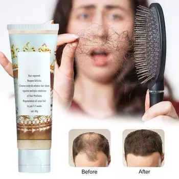 60 г скраб для волос, питательный, увлажняющий, для кожи головы, для корней волос, для вьющихся волос, против ломкости, для улучшения выпадения, для усиления роста волос на травах 60g