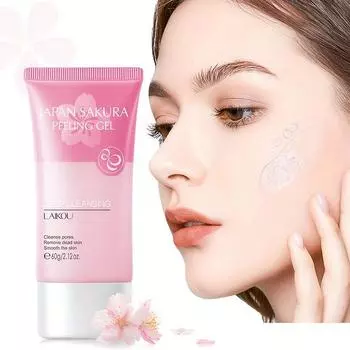 60 г Вишневый скраб для лица, глубоко очищающий омертвевшую кожу, отшелушивающий поры, отшелушивающий гель с вишневым цветом, скраб для лица, очищающий поры 60g