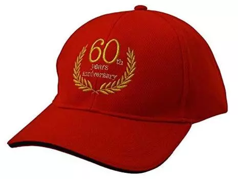 60-й День рождения отца Празднование Кепка для гольфа Шляпа с золотой вышивкой Мужская Мужская красный