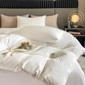 60 Кроватей из хлопка с длинным волокном, Набор из 4 предметов, Чистый хлопок, Легкая роскошь, Постельное белье высокого класса, Пододеяльник высокого класса, Набор из 3 простыней 1.2 m 3pc quilt 1.5*2m