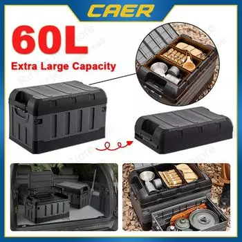 60 л большой емкости багажник автомобиля органайзер открытый кемпинг еда складной ящик для хранения водонепроницаемый туристическое оборудование укладка уборка инструмент