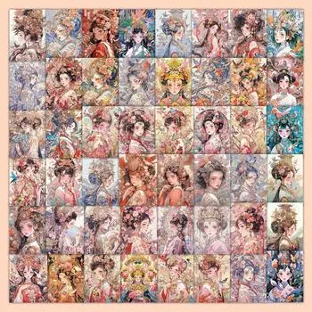 60 листов, эстетическая ретро-стикер для скрапбукинга для китайских девочек, винтажная корона Феникса для девочек, канцелярские принадлежности, стикеры, студенческие принадлежности