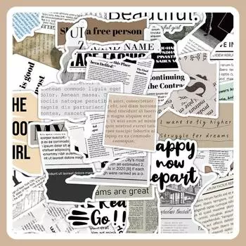 60 листов/комплект, ретро американский стиль, наклейка для журнала для студентов, винтажный персонаж, газета, DIY Декор, наклейка для багажа, скрапбукинга