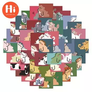 60 милых наклеек с изображением лица, мультяшные наклейки, детские бонусные чашки для воды, водонепроницаемые наклейки для ноутбука