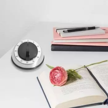 60-минутный заводной таймер для домашней выпечки, механический таймер обратного отсчета, кухонный таймер с несколькими режимами работы, не требующий батареек серебряный