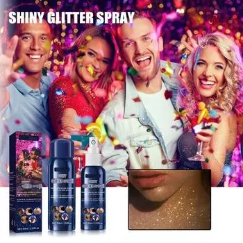 60 мл сияющий спрей для тела Flash Skin Brighten Powder для макияжа на Хэллоуин Diamond Fluorescence Party Club Glitter
