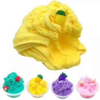 60 мл фруктовая детская игрушка-слизь для снятия стресса, пластилин, ароматная пушистая глиняная глина, подарок фиолетовый