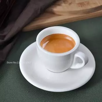 60 мл итальянский эспрессо чашка блюдце набор профессиональный конкурс уровень латте кружка керамическая толстый ESPRESSO SHOT капучино стакан 1 set