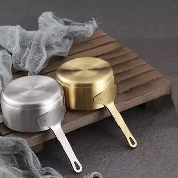 60 мл кастрюля для подливы из нержавеющей стали для молока, мини-соусник, кастрюля для соуса, кастрюля, кастрюля с антипригарным покрытием серебряный