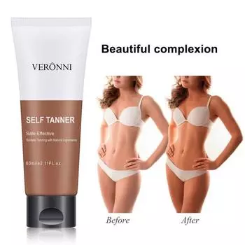 60 мл лосьон для загара, быстросохнущий, нелипкий, улучшает тон кожи, естественный вид, лосьон для загара без солнца для лета 60ML
