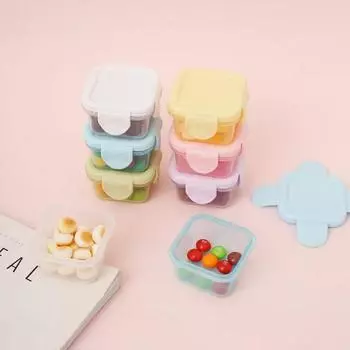 60 мл Мини-контейнер для хранения свежей пищевой продукции Пластиковая дополнительная упаковка для приправы для хранения продуктов Запечатанная коробка для зерна хомяка синий