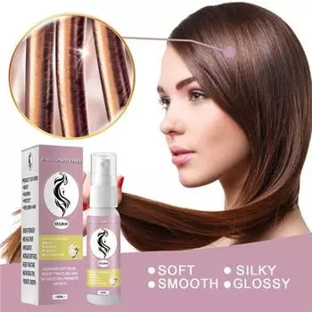 60 мл мягкий и гладкий уход за волосами, бесплатный уход за волосами, спрей с эфирным маслом, предотвращение выпадения волос, восстановление волос