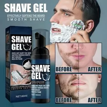 60 мл мужская пена для бритья безболезненная мягкая для кожи профессиональная эффективная гель-крем для бороды уход за лицом